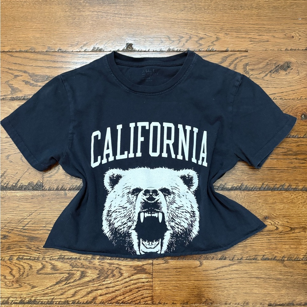 Navy blue Brandy Melville California Bear Graphic T-Shirt
